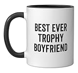 Best Ever Trophy Boyfriend Ceramic Mug, Black/White