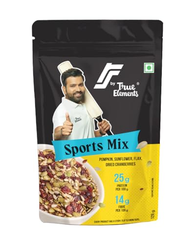 RS By True Elements Sports Mix 125g - Pumpkin Seeds, Sunflower Seeds, Flax Seeds & Cranberries | Trail Mix | 25g Protein | Seeds Mix for Eating | Mixed Seeds & Berries (B0DG5XP3KM) Amazon Price History, Amazon Price Tracker