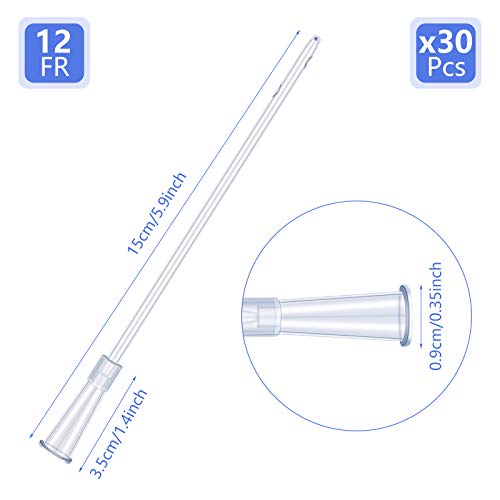 Nuanchu White Pvc Replacement Tube Supplies Colon Tubes Kit Clear Replacements Hose With Flexible Rounded End For Smooth Insert Catheters For Women Men Fr12 (30 Pieces) #TOP1