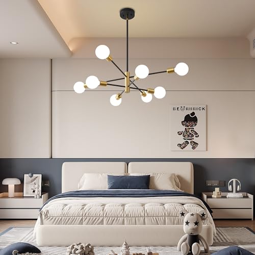 Chandeliers for Dining Room Black Gold 8-Light Modern Kitchen Chandelier by Deyidn - Used condition - Image 9