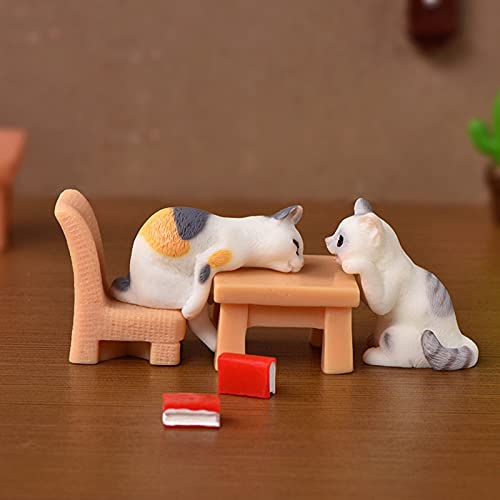 Ztgd Miniature Cats Statue Micro Landscape Fairy Garden House Diy Terrarium Crafts Ornaments Accessories For Home 7 #TOP3