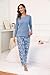 PNAEONG Women's Cotton Long-Sleeve Tops and Full-Length Pajama Set Two-Piece Pjs with Pockets Good Night,M
