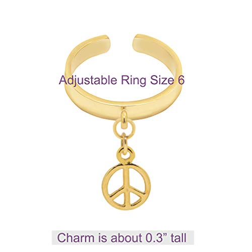 Image of Spinningdaisy Dangling Mighty Tiny Charm Adjustable Ring