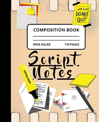 Note Book Script Composition Book Script Notes: Large, Wide Ruled 110 Blank Page ...