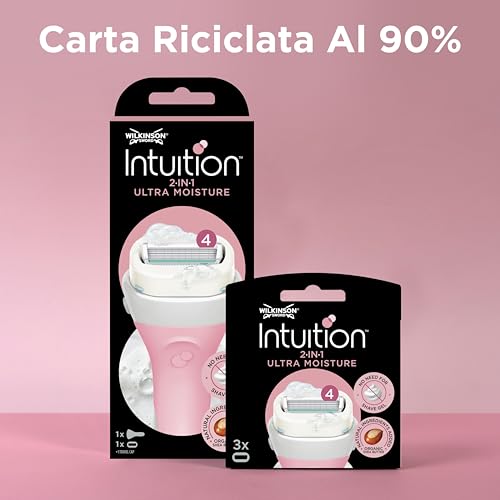 Wilkinson Sword - Intuition Ultra Moisture XXL Pack - Rasoio per donna - Confezione XXL con 1 rasoio + 5 lame di ricarica - Contiene sapone al Burro di Karité - Immagine 1