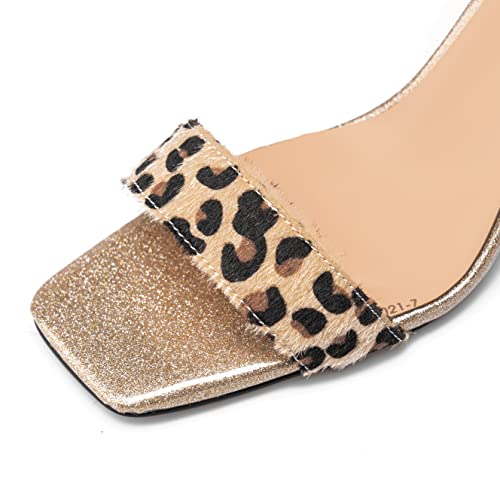 Zamikoo Women's Heeled Sandals, Ankle Strap Open Toe High Heels, Sexy Dressy Stiletto Heel Pumps Shoes For Ladies Office Wedding Work Evening 3.5 Inch Leopard Us6.5 #TOP2