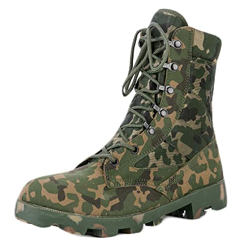 YUHAI Botas de Combate de la Jungla para Hombre Botas de Desierto con Velcro con Cremallera Lateral y Botas tácticas de Comando de Senderismo de montañismo al Aire Libre Informales,C-43(UK8.5) Cover