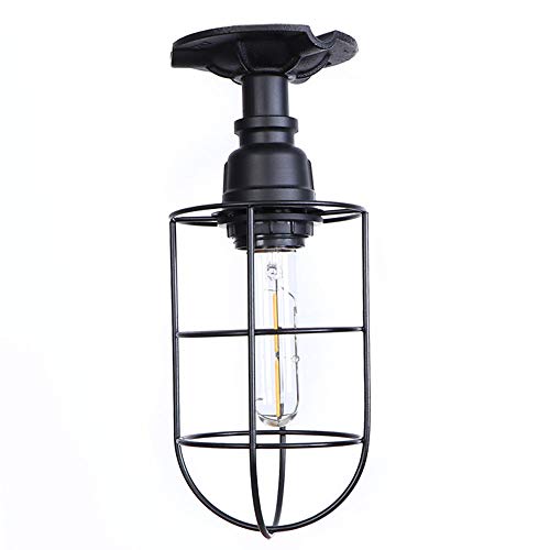 Lámpara de techo industrial E27 de metal negro para iluminación interior 2