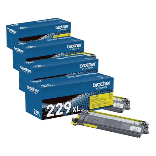 Image of Brother Genuine TN229XLY Yellow High Yield Printer Toner Cartridge - Print up to 2,300 Pages(1) (Pack of 4)