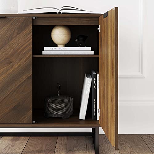 Nathan James Enloe Modern Storage, Free Standing Accent Cabinet For Hallway, Entryway Or Living Room, Walnut/Black #TOP5