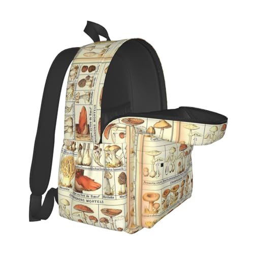 Vintage Mushrooms Laptop Backpack Shoulder Bag Laptop Pack Travel Backpacks Commuter Back Pack Casual Daypack Bags With Side Pockets2