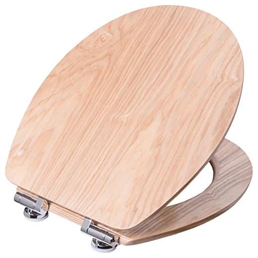 Cornat WC-Sitz Ligna Plus - Hochwertiges Echtholz - Eiche - Absenkautomatik - Komfortables Sitzgefühl - Edle Holz-Optik passt in jedes Badezimmer / Toilettensitz / Klodeckel / KSLIGESC