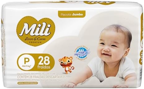 Mili Fralda Love & Care Jumbo Tamanho 1X28