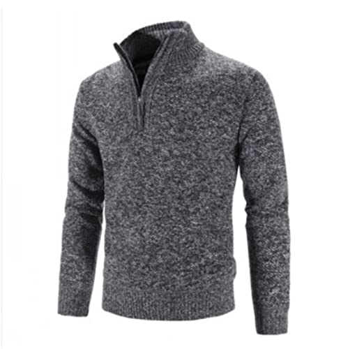 Pull d'automne ample col montant en peluche premium gris clair