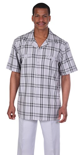 Milano Moda Walking Suit With Big Check Pattern M2952-Gray-X-Large-38 #TOP16