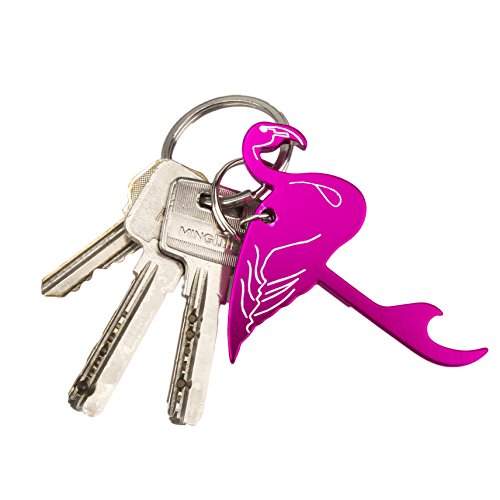 Swatom Pink Flamingo Bottle Opener Keychain Beer Openers Key Ring Accessories For Gift Wedding Party #TOP4