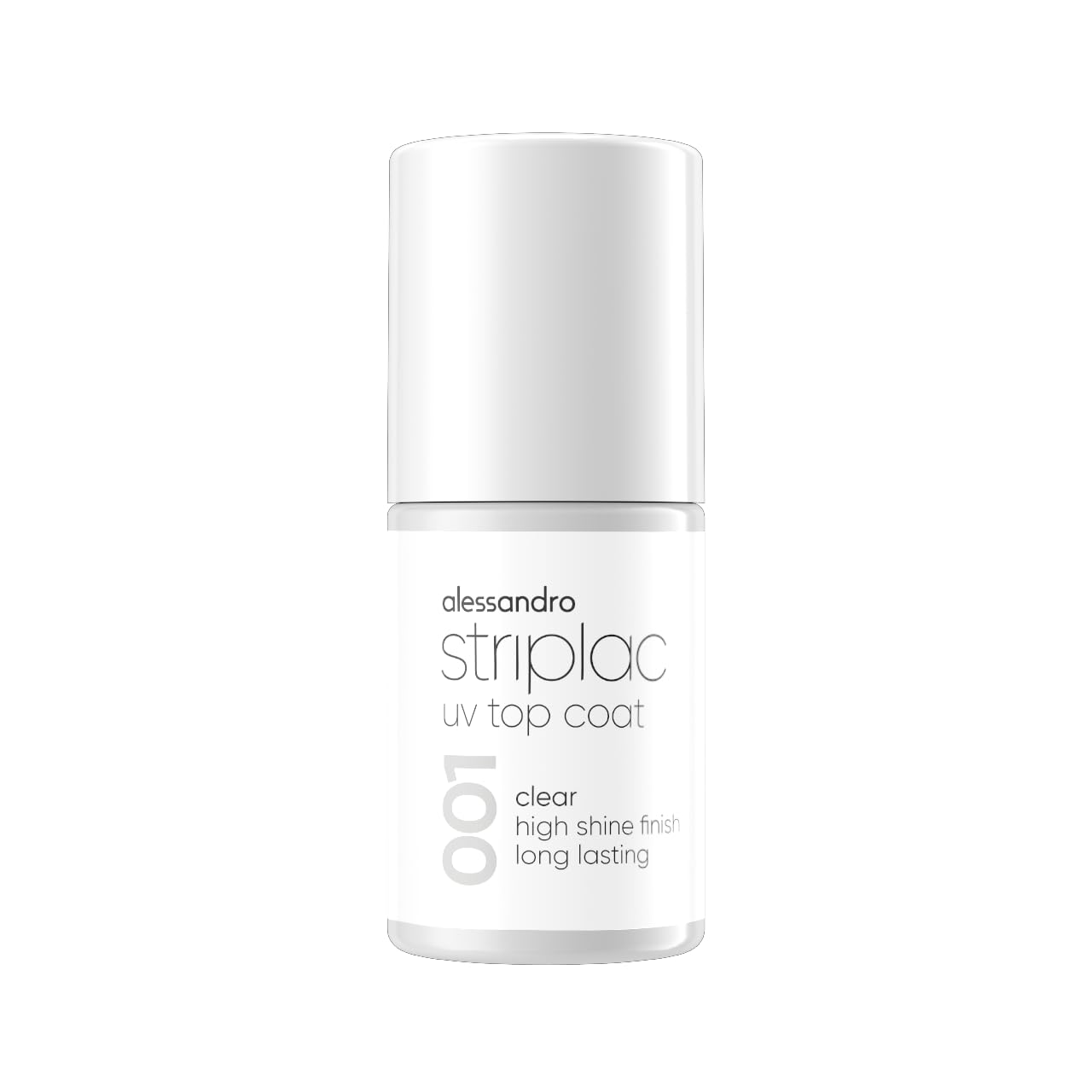alessandro International GmbH Striplac UV-Top Coat Clear – Ongles brillants et résistants aux rayures jusqu’à 15 jours – Utilisable avec ou sans couleur – Vegan – Transparent, 6,5 ml