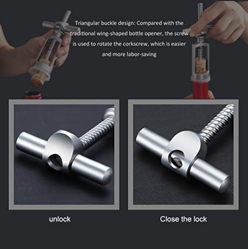 Wine Bottle Openers Zinc Alloy Premium Multifunctional Corkscrew Wine Opener Waiters Corkscrews Cork,Handheld Vintage Inspired Classic Wine Opener Self Pulling Corkscrew