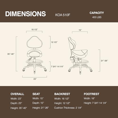 Image of Pneumatic Swivel Rolling Saddle Chair with Wheels and Ergonomic Back Support for Hair Stylist, Dental Hygienist, Hygienic Clinic, Spa, Massage, Home, Office - Black Vinyl Leather - 510 KOA