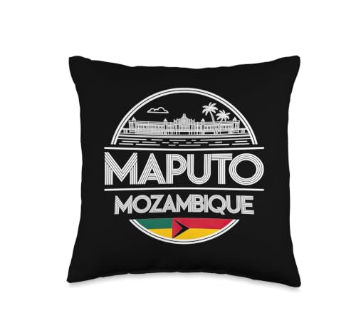 Maputo Mozambique Deco Emblem Travel Souvenir Throw Pillow