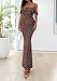 PRETTYGARDEN Cocktail Dresses for Women 2026 Summer Floral Off Shoulder Ruched Mesh Elegant Wedding Guest Maxi Dress (01 Dot Brown,Small)