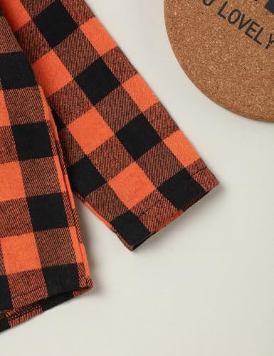 Image of Fuermos Toddler Baby Boys Clothes Flannel Lattice Button Down Hooded Tops +Pants Boys Fall Winter Outfits