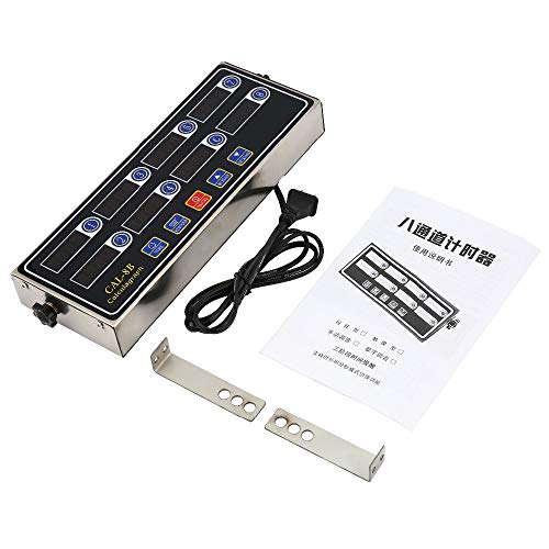 Generic Cal-8B Portable Calculagraph 8 Channel Digital Timer Kitchen Cooking Timing LCD Display Clock Shaking Reminder