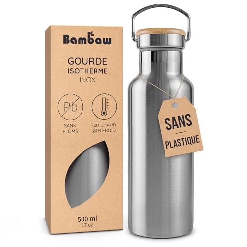 Bambaw Gourde INOX 500 ML | Bouteille Thermos | Bouteille Isotherme |...