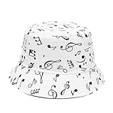 Quanhaigou Bucket Hats Unisex Summer Travel Beach Fisherman Cap for Men Women Teens (Musical Note)