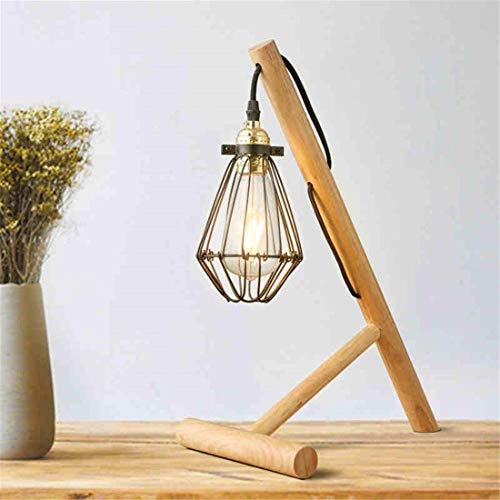 Moderne Minimalistische Hout Massief Houten Edison Gloeilamp Kleine Ijzeren Kooi Smeedijzeren Lamp Cover Edison… - Afbeelding 3