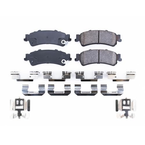 Image of PowerStop Rear Brake Pads for Cadillac DeVille 2000-05 |DTS 2006-11 |Chevrolet Astro 2003-05 |Avalanche 1500 2002 |Silverado 1500 1999-07 - Z17 Ceramic Brake Pads with Installation Hardware, 17-792