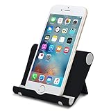 TKONG Multi-Angle Adjustable Phone Stand Holder on Desk for Cellphone, Tablets and E-readers, Compatible with iphone X/8/7/6S/6 Plus, iPad, Samsung Galaxy and Most Smartphones (Black)