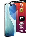 zaggia  ZAGG Glass Elite Screen Protector for iPhone 17-5X Stronger Tempered Glass, ClearPrint Technology for Smudge Free Clarity, Smooth Feel, Full Coverage, InvisibleShield, Easy Two-Step Installation