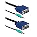 QVS CC388A1-100 100 ft. Premium Tri-Shield VGA HD15 & 3.5mm Stereo Male to Male Combo Cable