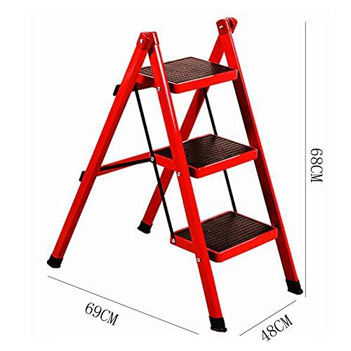 Taburete escalera de doble propósito plegable multifunción con peldaños para el hogar 3