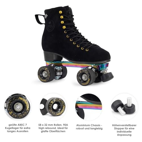 BTFL Rollschuhe für Damen Skating Dance Pro FAYA/Quad Rollschuhe/Rollersakte for Women and Girls/Jam-Skating/EU 35