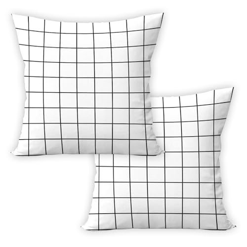 ggaimwf Weiße Kissenhülle 2er-Pack Modern Schwarz und Weiß...