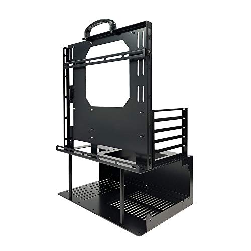 Nagao Seisakusho Open Frame Ver.Micro-ATX - Gabinete de acero negro compatible con Mini-ITX, Mini-DTX, Micro-ATX con 5 ranuras de expansión, soporte para fuente ATX hasta 220mm miniatura 3