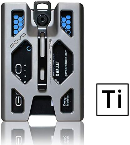 Titanium GOVO Badge Holder/Wallet - ID Card Holder with Metal Clip and 4 Cards Slot