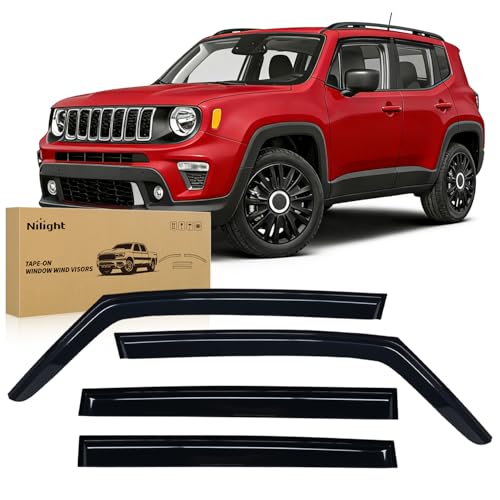 Image of Nilight Tape-On Rain Guards for Jeep Renegade 2015-2024, 4PCS