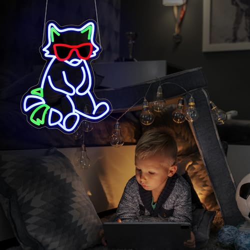 Image of Fox Neon Sign for Wall Decor Light Up Sign Led Signs for Room Party Home Wall Decor USB Powered