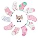YSense Baby Socken 10 Paar Kinder Mädchen Socken für 1-3 Jahre,Rosa Baby Mädchen Socken