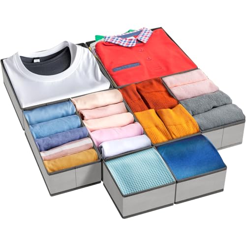 Drawer Organizer Clothes, 8 Pack Underwear Drawer Organizer, Foldable Closet Organizers, Fabric Closet Organizers and Storage, Storage Bins For Ties, Socks, Underwear, Scarves, Bras, Belts -  Key Essentials, DO1