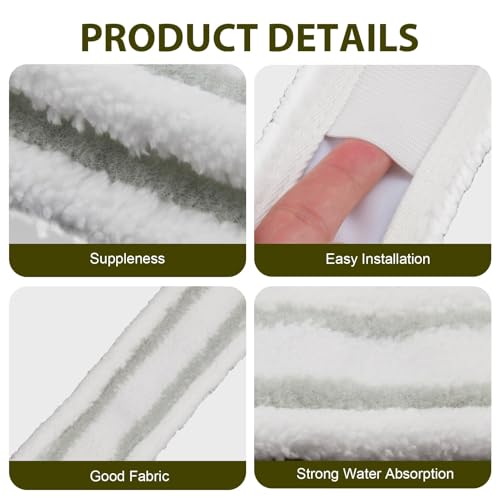 Mikrofaser Wischbezüge Kompatibel mit Kärcher Fensterreiniger, 2 Stück Ersatz Moppbezug Fensterreiniger Ersatzteile Zubehör Hohe Reinigungsleistung für Fensterreinigung (WV1 WV2 WV5)