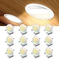 Ensenior 12 Pack 6 inch 5CCT LED Eyeball Recessed Lighting, 360°+90° Rotatable, Dimmable Gimbal Recessed Lights, CRI90+, Canless Angled Adjustable Ceiling Downlight, 1300LM, 13W=115W, 120V - ETL&FCC