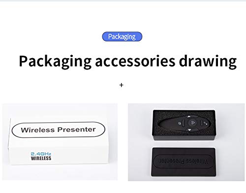QUI Wireless Presenter Remote, RF 2.4GHz USB Presentation Remote Control PowerPoint Presentation Clicker for Keynote/PPT/Mac/PC