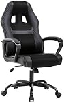 BestOffice Office Chair Desk Gaming Racing High Back Computer Task Swivel Executive Stool with Lumbar Support, Black