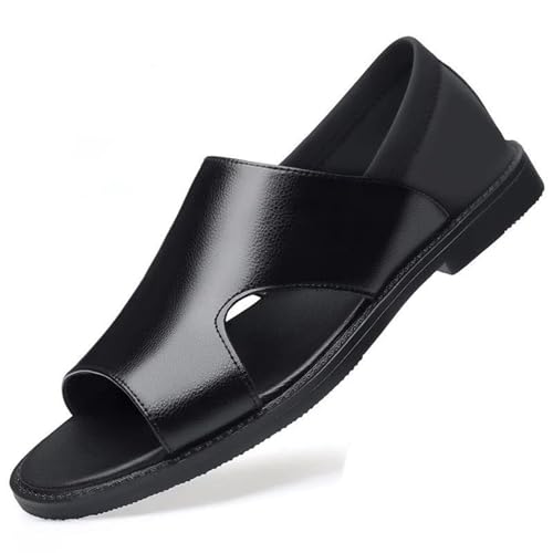 Men's Leather Open Toe Sandals Fisherman Sandals Cutout Water Shoes Slip On Flat Comfortable Outdoor Casual Beach