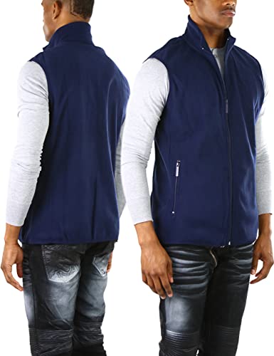 Image of ToBeInStyle Men's Zip Up Sleeveless High Collar Polar Fleece Vest