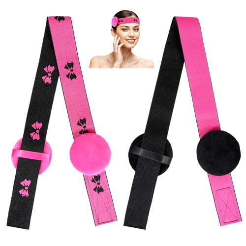 Lnngub 2 Pcs Elastic Wig Band for Lace Front,Lace Bands for Wigs Adjustable Wig Band with Ear Covers Melting Bands for Lace Front Wigs Edge Band Wig Lace Band for Keeping Wig In Place(Rose Red,Bow)